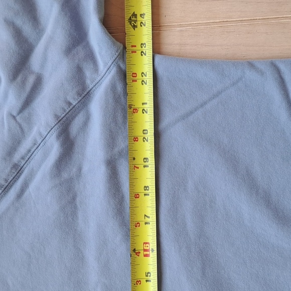 Lulu B Light Blue Quarter-Zip Comfy Cotton Blend Lightweight Pullover Sweatshirt - Picture 8 of 10